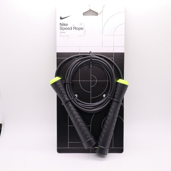 Nike Speed Rope Jump Rope Adjustable Black/green 9' Rope Length New - Picture 1 of 9